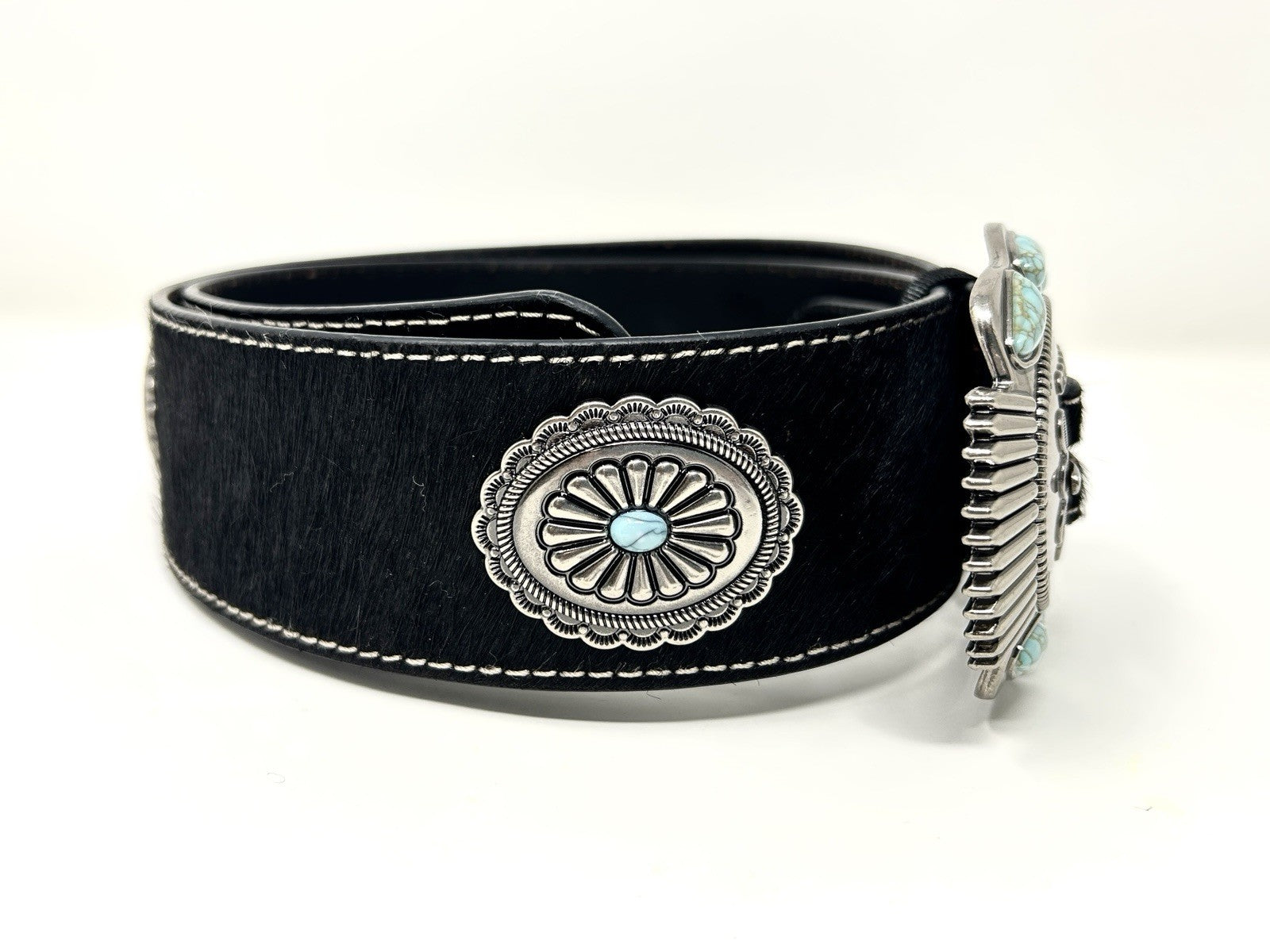 Idyllwind Black Pony Hair Concho Belt Sz L