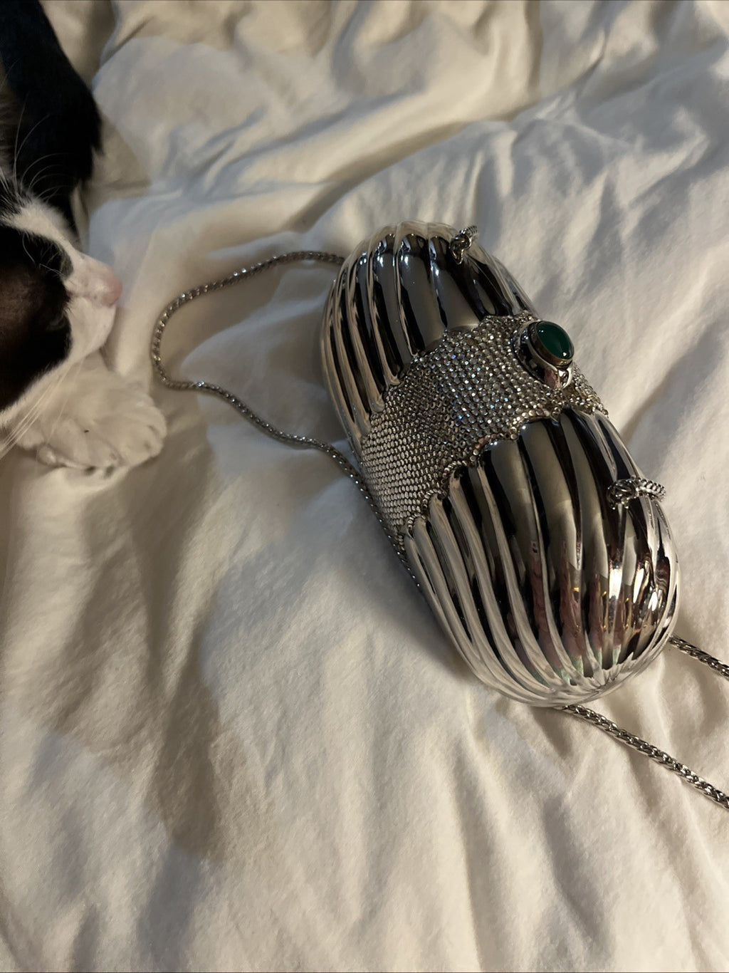 Judith Leiber  Signed C. 1960 Crystal Encrusted Minaudiere  Clutch Jewel Clasp