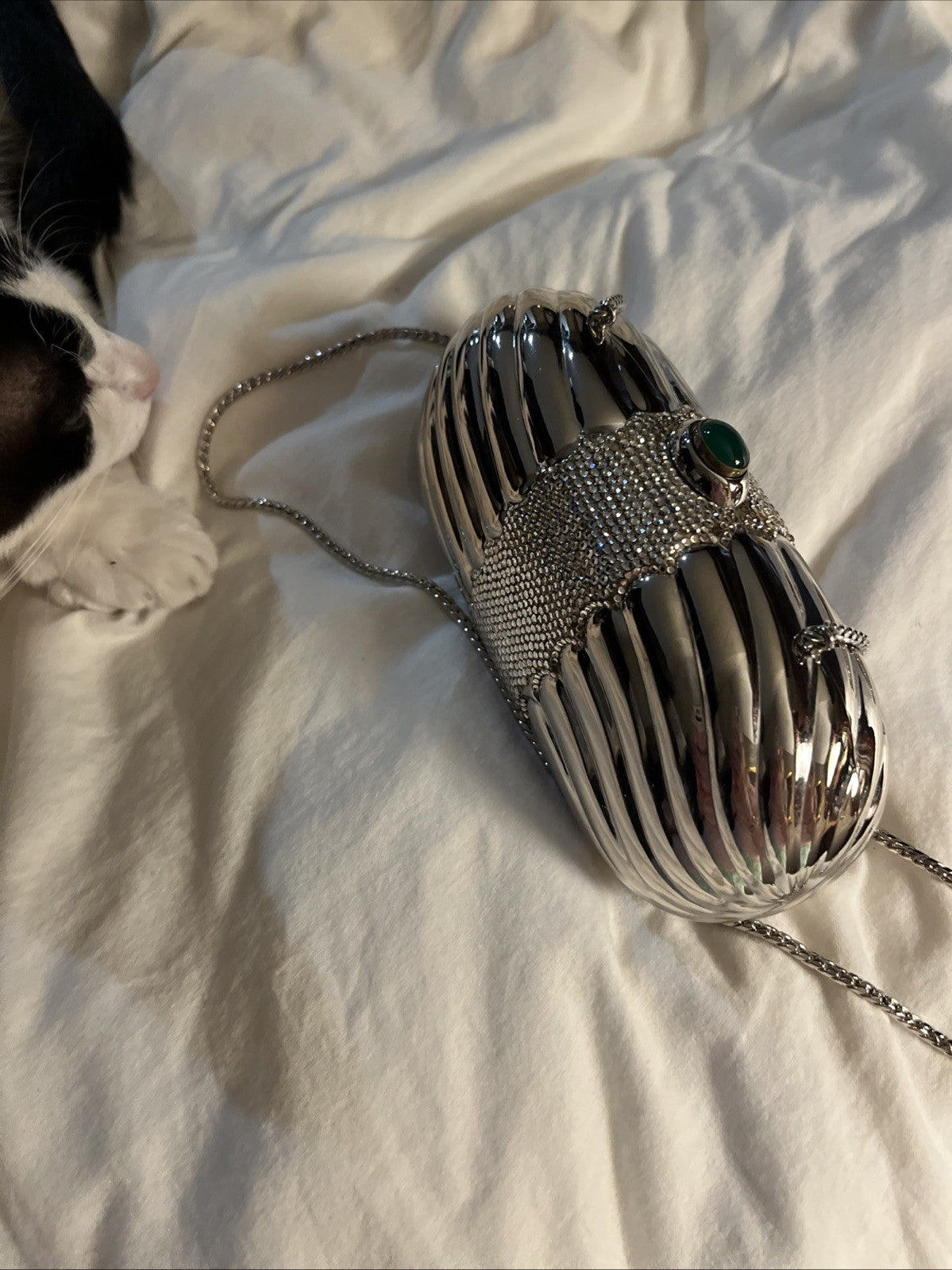 Judith Leiber  Signed C. 1960 Crystal Encrusted Minaudiere  Clutch Jewel Clasp