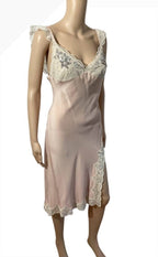 BLUMARINE S/S 2004 EMBELLISHED LACE TRIM DRESS SZ 44