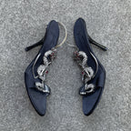 Giuseppe Zanotti S/S 2004 Dragon Black Satin Heels