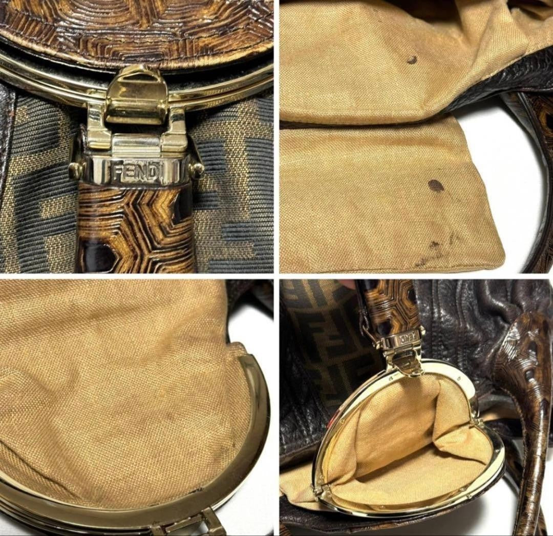 Fendi Zucca Spy Bag Dark Brown Canvas and Leather