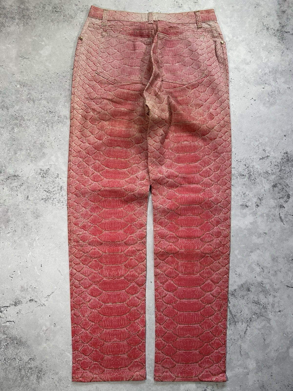 Roberto Cavalli S/S1999 Pink Python Glittered Swarovski Jeans
