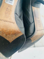 Gianmarco Lorenzi Women Boots  High Heels Black leather Italian Boots Size 38