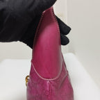 GUCCI Jackie Shima Leather Shoulder Bag Red Purple Hobo 153029