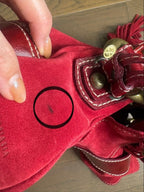 Francesco Biasia Red Suede Shoulder Hobo Bag