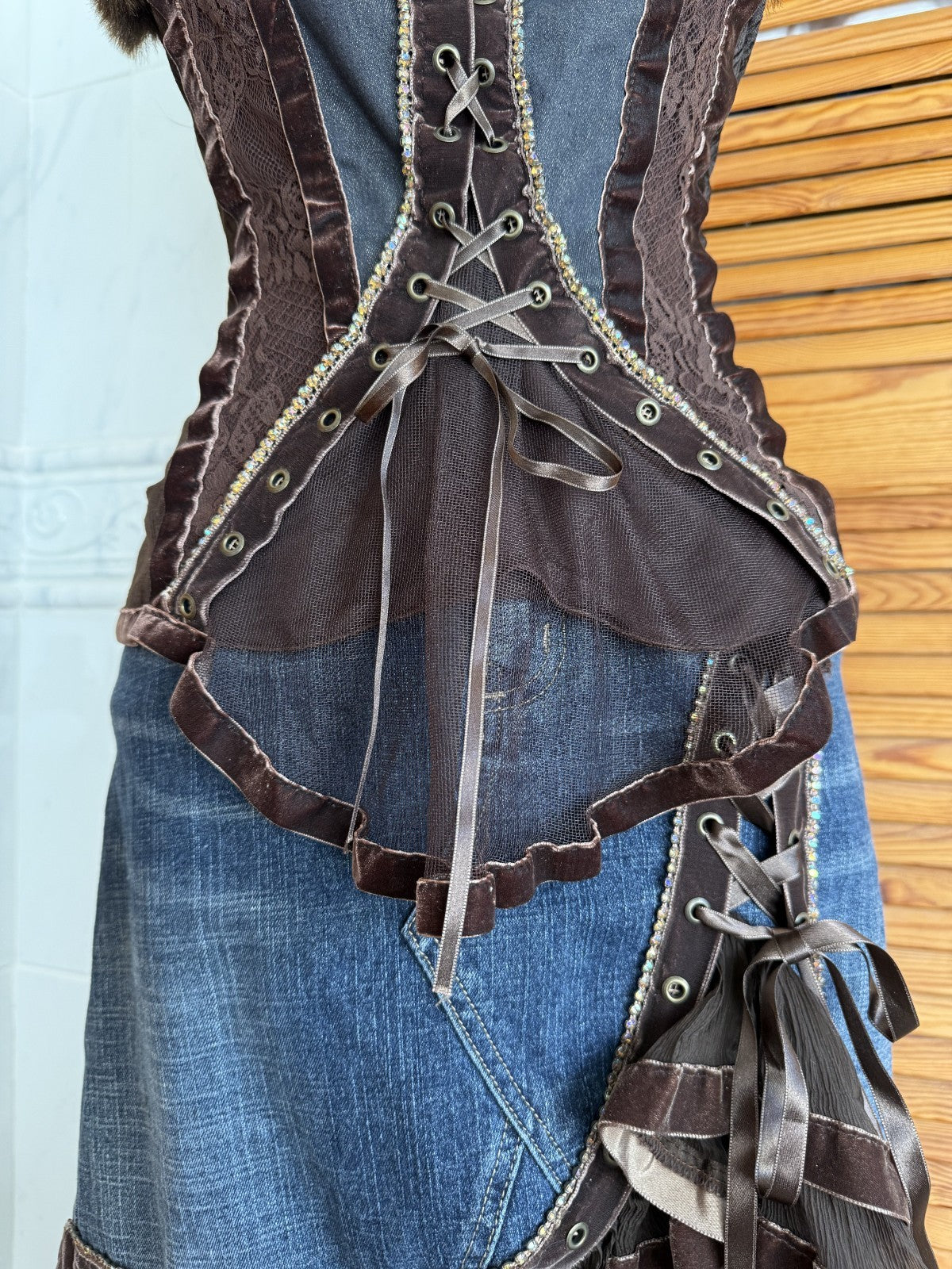 Lululemon Denim Fur Top and Skirt Set Size 3