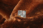 Leather Shearling Coat with Large Collar Natural XL