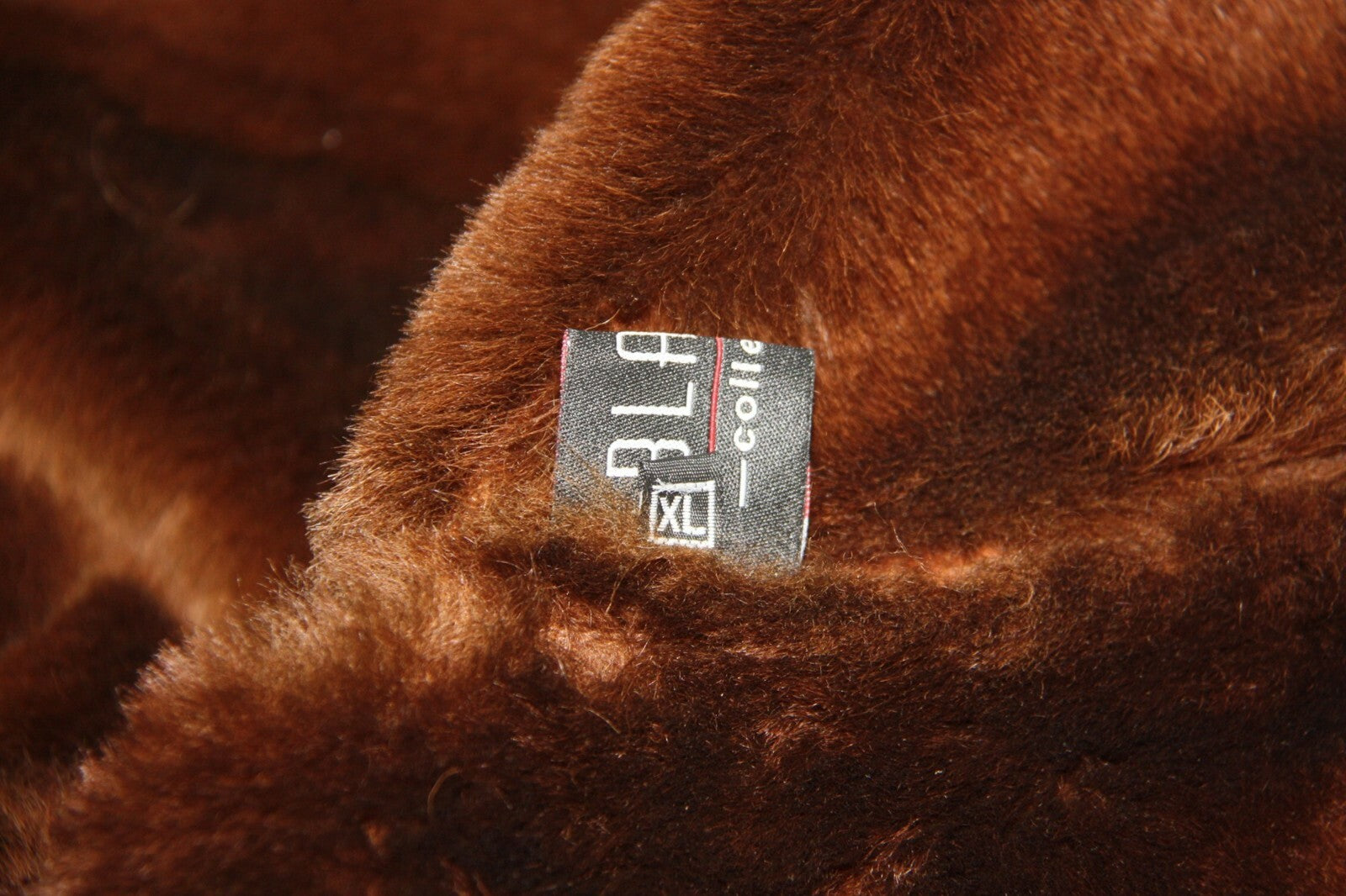 Leather Shearling Coat with Large Collar Natural XL