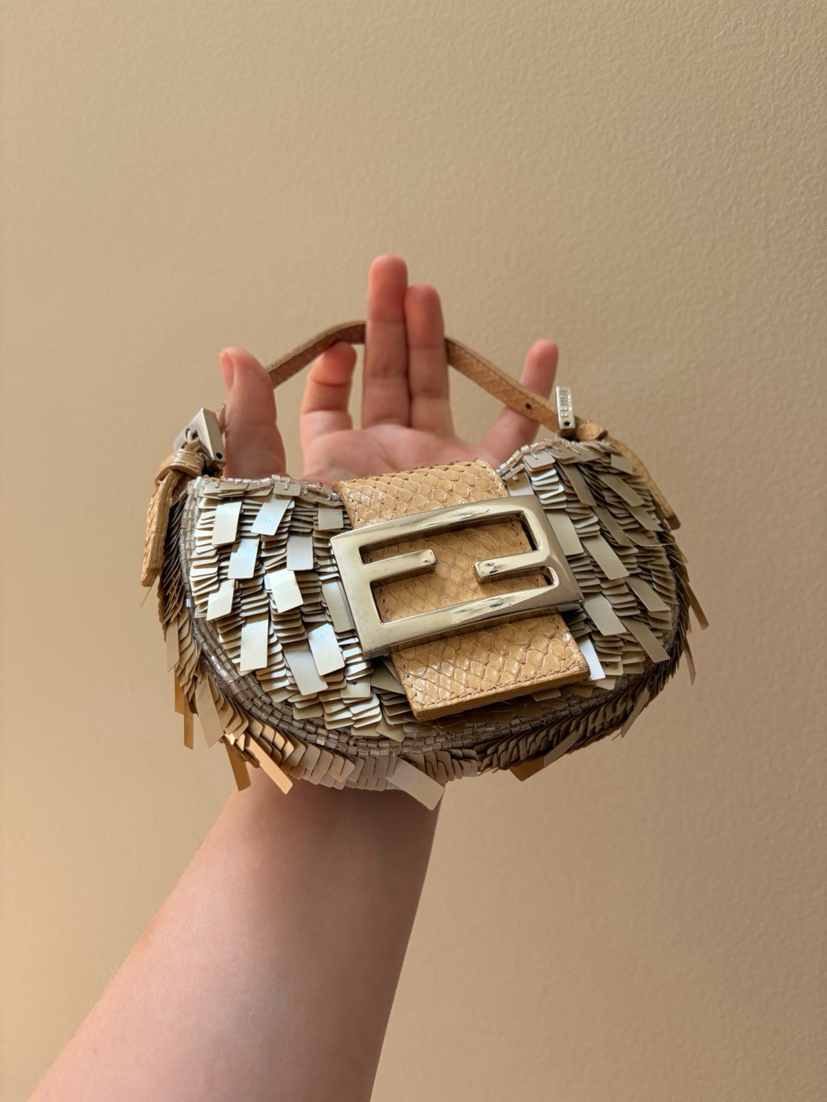 Fendi Mini Beaded Croissant Bag