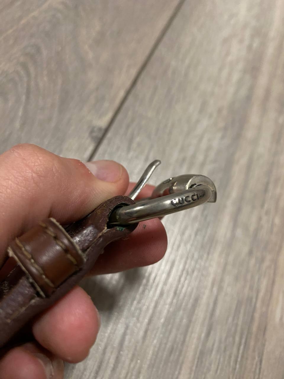 Vintage Gucci Belt Crest Patent Leather Monogram Brown Y2K Rare