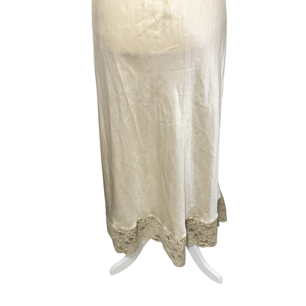Vintage 90s does 40s Victoria's Secret Silk Slip Maxi Dress lace size Medium