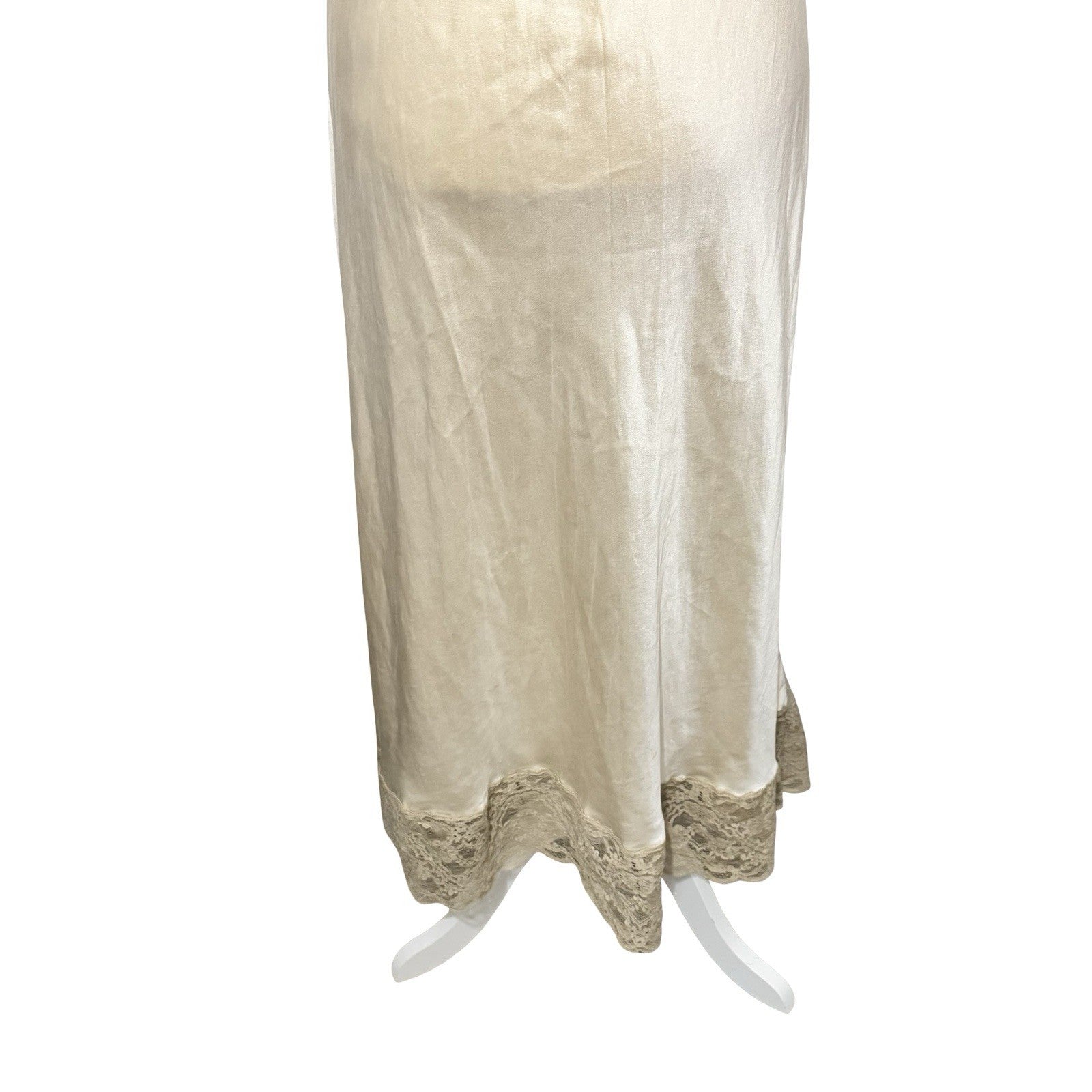 Vintage 90s does 40s Victoria's Secret Silk Slip Maxi Dress lace size Medium