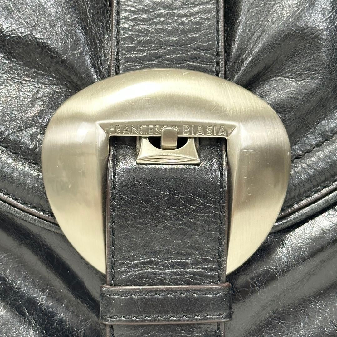 Francesco Biasia Handbag Tote Leather studs Black y2k gimmick grunge vintage