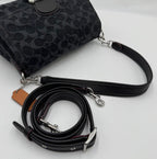 Coach Soft Tabby Shoulder Bag Denim Black 2-way C Hardware Used Authentic