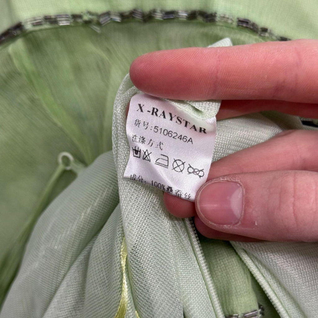 Vintage Y2K Embellished Mulberry Silk Cocktail Dress X-Ray Star