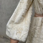 Vintage 1930s White Plush Teddy Bear Dressing Gown Ermie Art Deco Dress Coat
