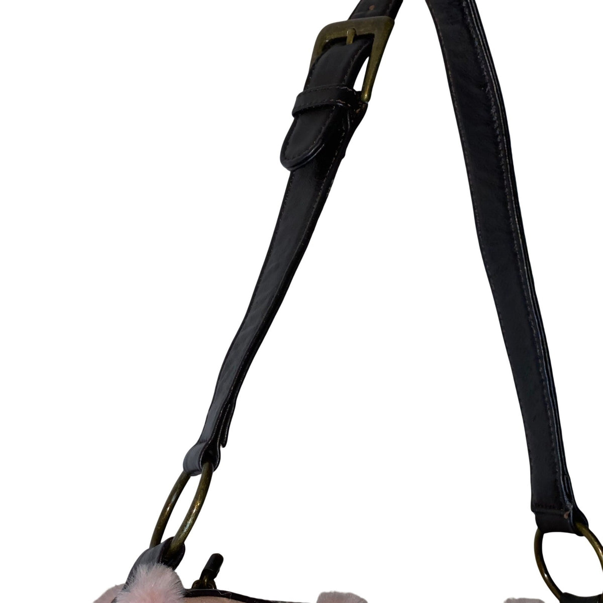 Wilson's Leather Y2K Pink Suede Shoulder Bag with Faux Fur Trim