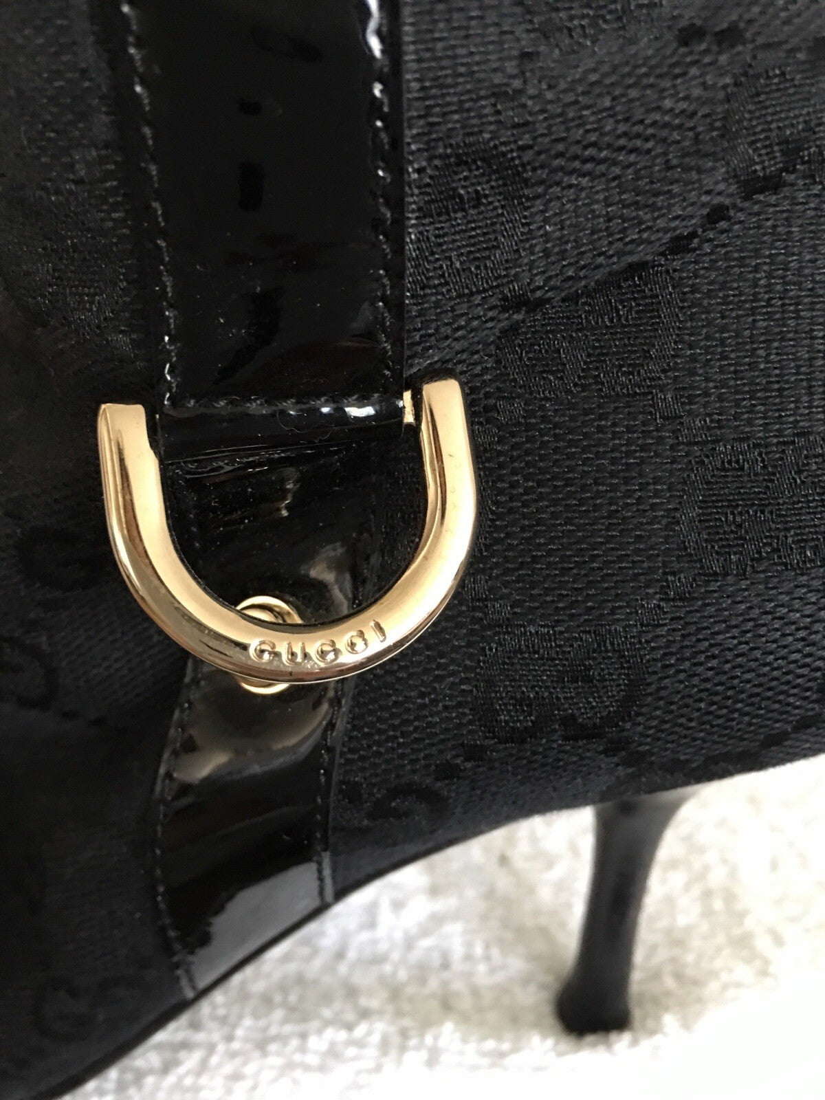 Gucci Black Canvas Boot Size 5.5