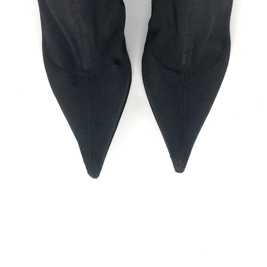 Vintage Giuseppe Zanotti Corset Mesh Knee High Pointed Toe Boots 36