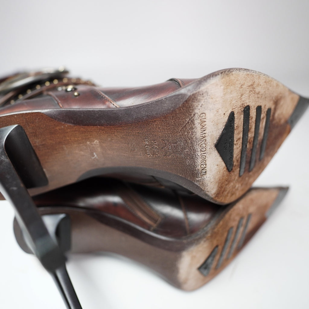 Gianmarco Lorenzi IT39 EU39,5 US9 pointed toe high heels western leather boots