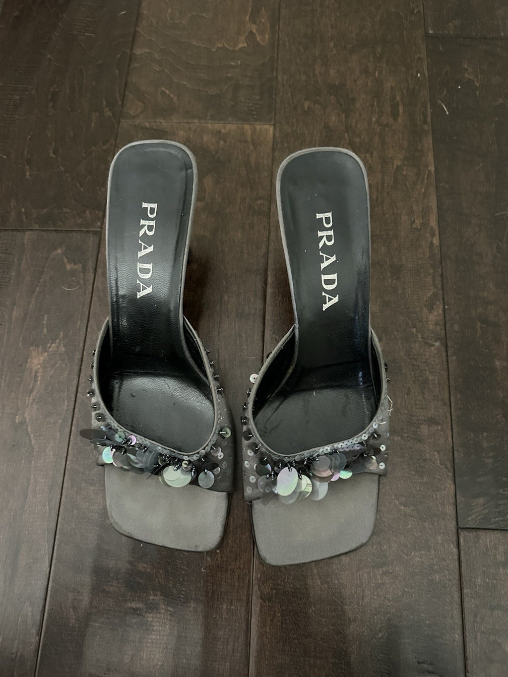 Prada Sequin Paillette Embellished Heels