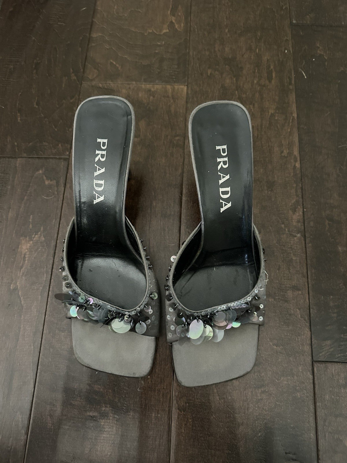 Prada Sequin Paillette Embellished Heels