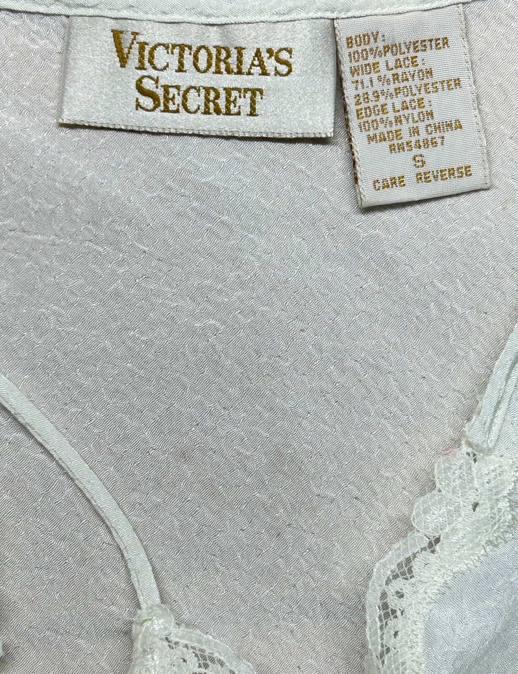Victoria's Secret Gold Label Vintage White Floral Slip Dress (S) Nightgown