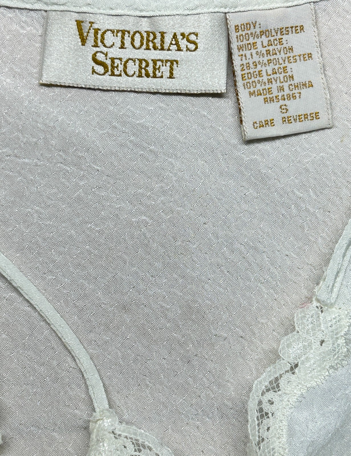 Victoria's Secret Gold Label Vintage White Floral Slip Dress (S) Nightgown