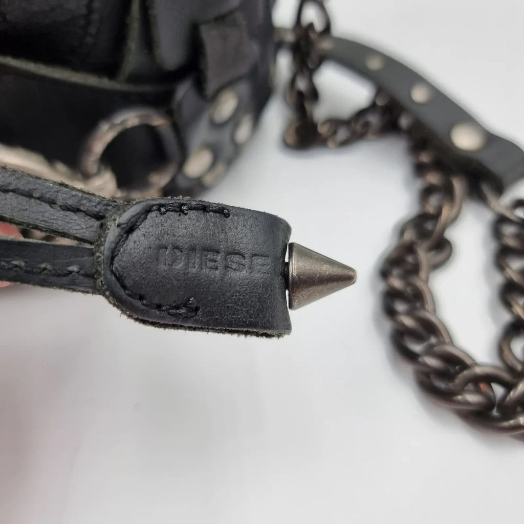 Diesel Vintage Black Leather Shoulder Bag