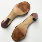 Bottega Veneta 1990s Burgundy Leather Crystal Mules Size 7.5B