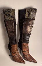 Le Silla Vero Cuoio Knee-High Boots Snake Skin|Fur|Italian Leather– EU36 / US5.5