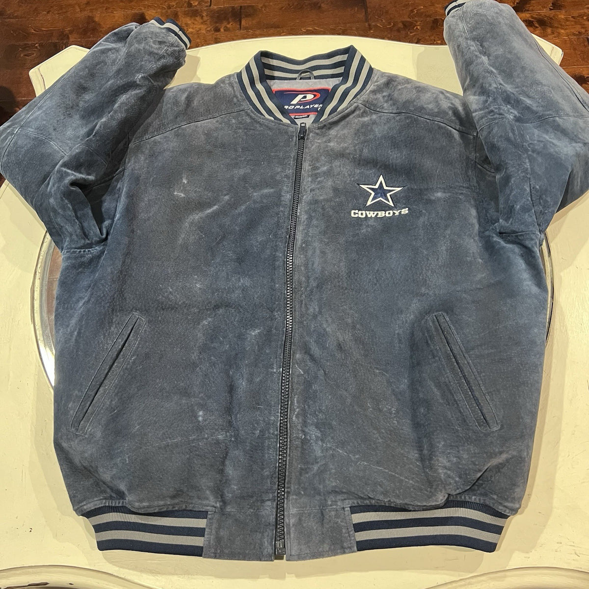Vintage Dallas Cowboys Pro Player Large Suede Leather Jacket