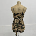 Cache Cache Vintage Green Camouflage Babydoll Cami Top