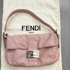 Fendi Pink Shoulder Bag Silver Logo Hardware Dust Bag