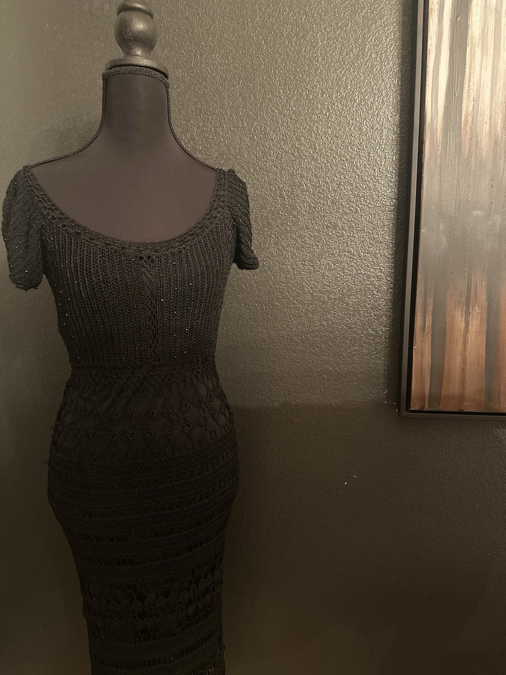 Vintage Knit And Beaded Cache Dress