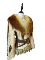 Wool Coat with Fox Fur Collar and Cuffs
