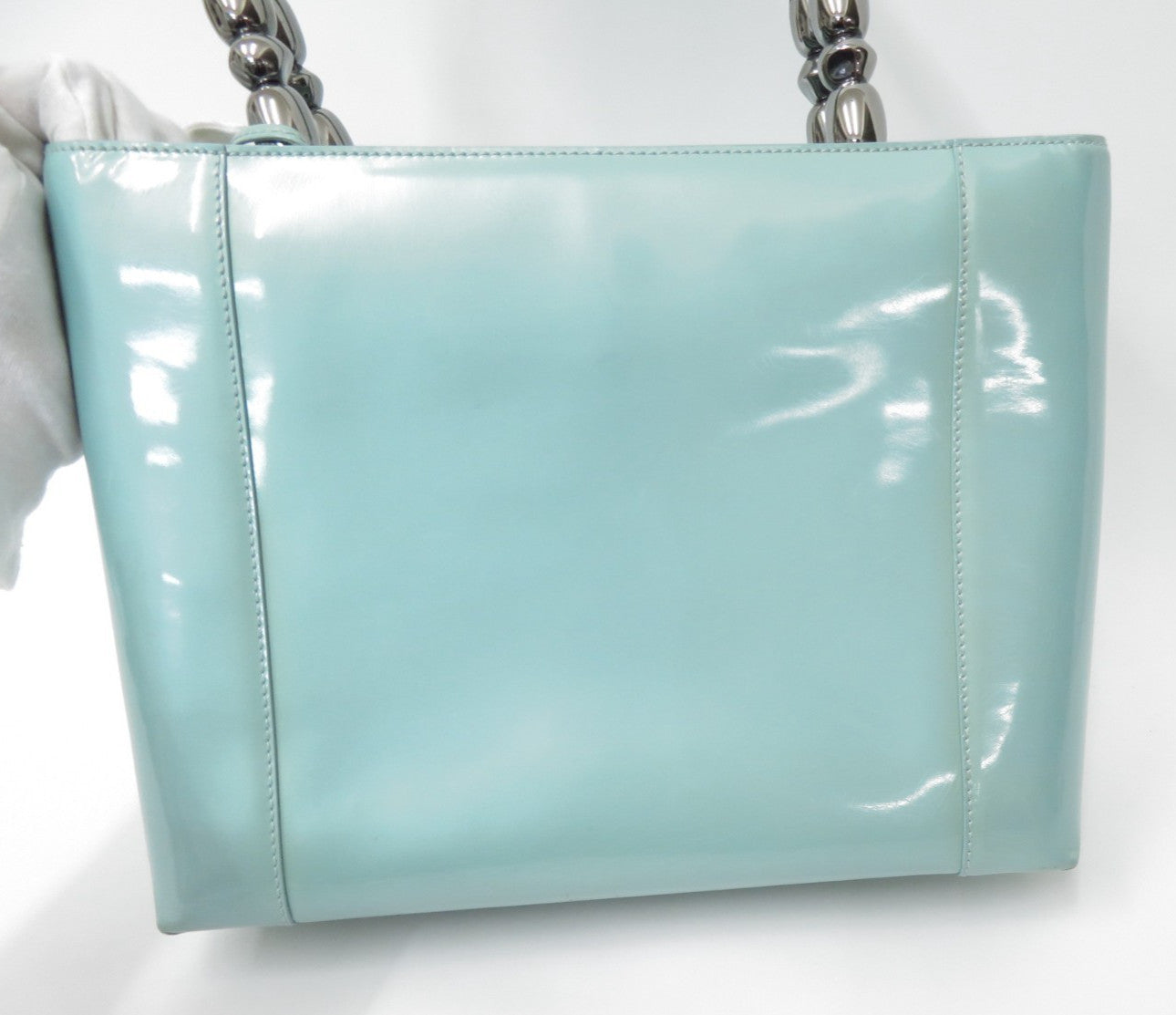 Christian Dior Malice Pearl Patent Leather 2way Shoulder Hand Bag I#47567