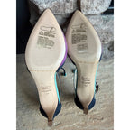 Boden Alice Suede T-Strap Tassel Pointed Toe Pumps Purple Navy Teal EU 37