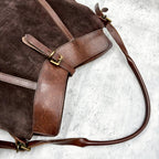 Ralph Lauren Vintage Suede Leather Hobo Shoulder Bag Brown
