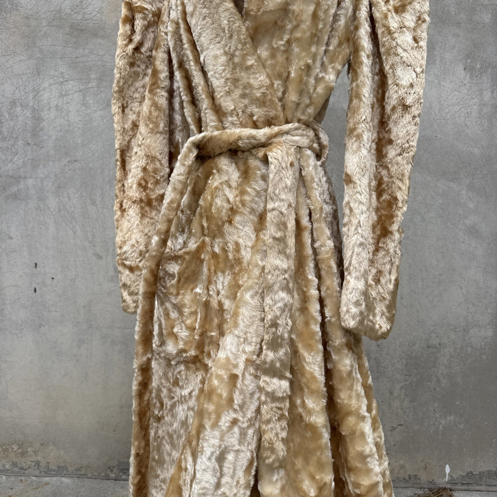 Vintage 1930s Fuzzy Plush Teddy Bear Dressing Gown Robe Coat Art Deco Dress