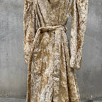 Vintage 1930s Fuzzy Plush Teddy Bear Dressing Gown Robe Coat Art Deco Dress