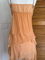 Lululemon Silk Orange Floral Beaded Cami and Skirt Set XS
