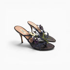 Vintage Prada Leather Flower Mule Heels