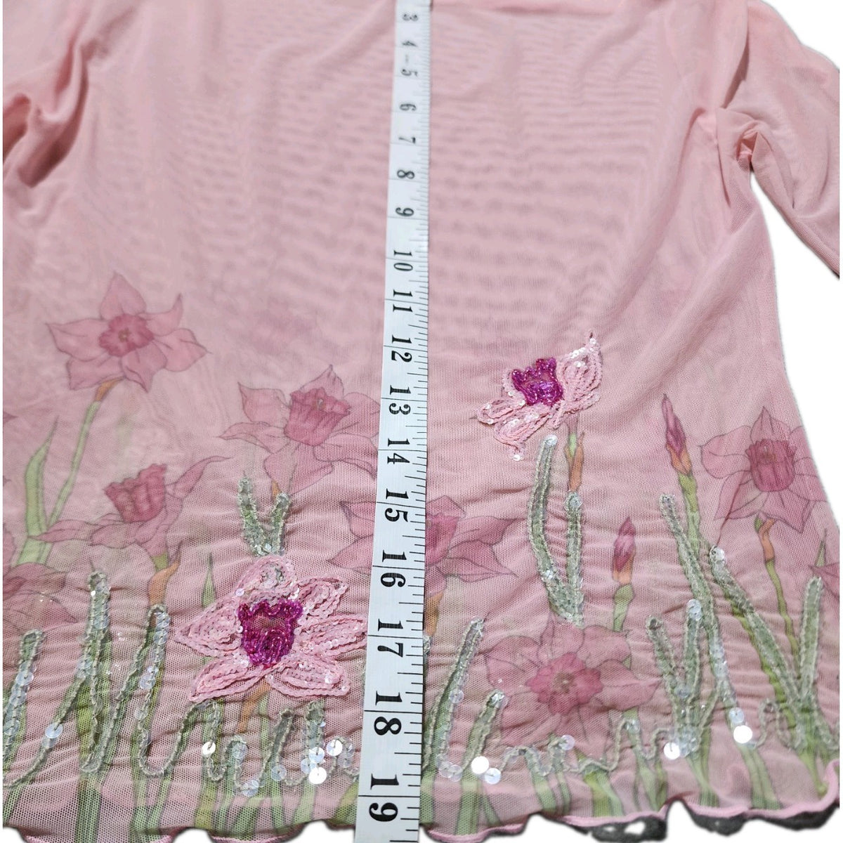 Blumarine Y2k Embellished Mesh Top Size S/M