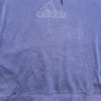 Vintage Adidas Hoodie Sz Large Center Logo Spellout Navy Embroidered Distressed