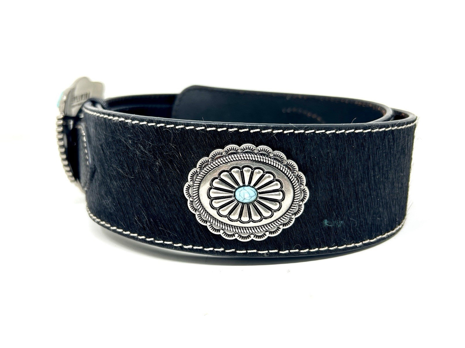 Idyllwind Black Pony Hair Concho Belt Sz L