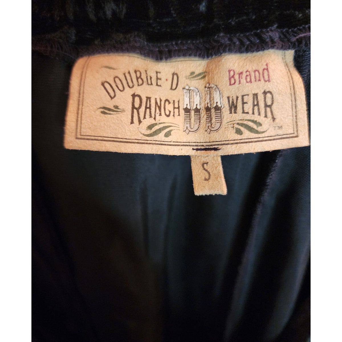 Double D Ranchwear Velvet Studded Skirt Set Black Brown XS/S