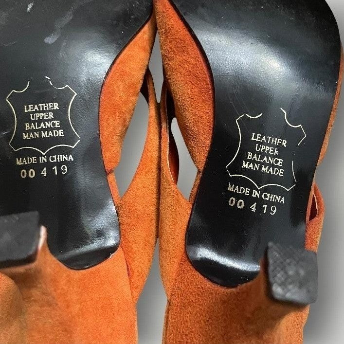 Vintage Dolcis Orange Suede Kitten Heels