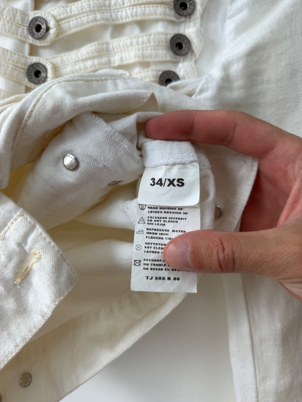 Plein Sud White Denim Napoleon Jacket Size XS